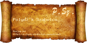 Polyák Szabolcs névjegykártya